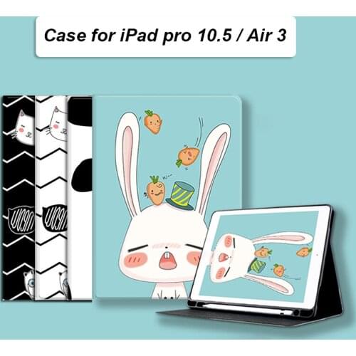 Case for iPad Air 3 2019 With Pencil Holder Smart Cover A2152 A2153 Leather Stand Funda Tablet Case for iPad Pro 10 5 10.5 2017