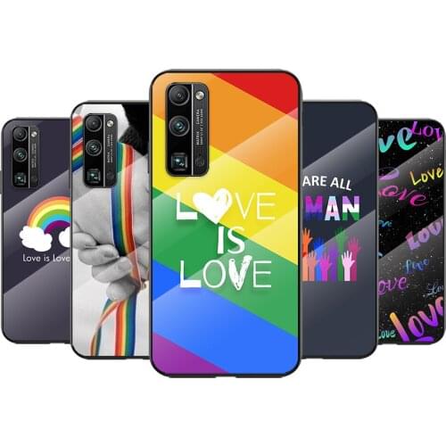 Tempered Glass Cover Gay Lesbian Rainbow For Huawei Honor 30 20 10 9X 8X Pro Plus Lite Shockproof Shell Phone Case