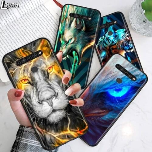 Animal Lion Tiger Eagle for LG G8 G8S G8X V30 V35 V40 V50 V60 ThinQ Q60 K40 K50 K51 K61 K71 K92 K62 Soft Black Phone Case