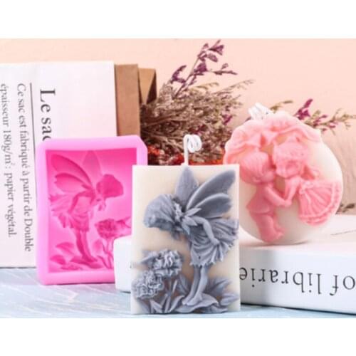 Angel Silicone Mold Scented Candle Handmade Flower Fairy Soap Aromatherapy Plaster Ornaments DIY Epoxy Tools Supplies Home Decor