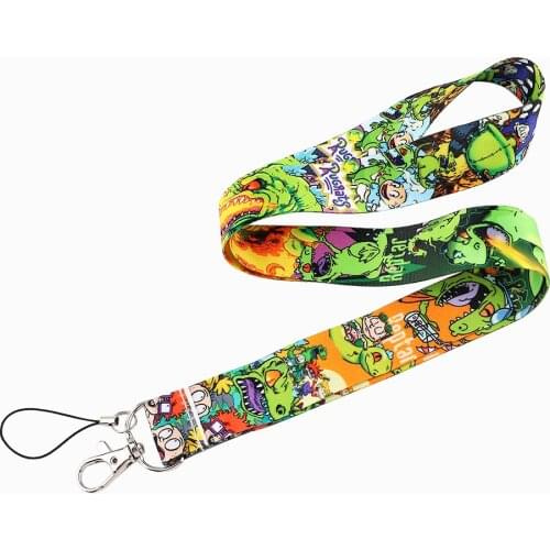 JF996 Dinosaur Cartoon Print Lanyard Keychain Lanyards for Keys Badge ID Mobile Phone Rope Neck Straps Accessories Gifts