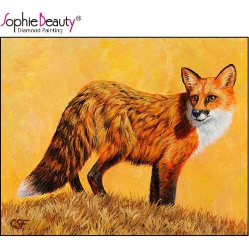 Sophie Beauty Diy Diamond Painting Animals Cross Stitch Square Rhinestone Pictures Crystals Embroidery Patchwork Mosaic Fox Arts