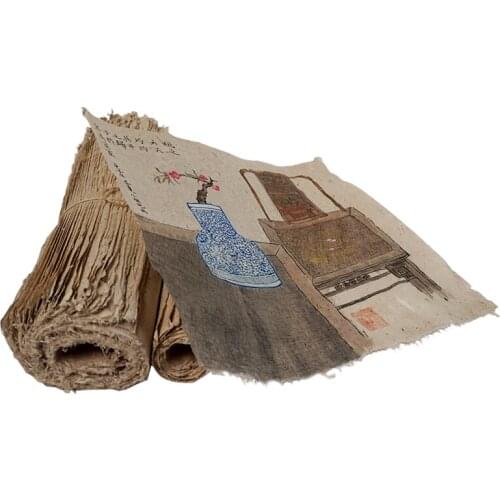 Chinese Raw/Half-Ripe Xuan Paper 20sheets Calligraphy Paper Handmade Vintage Style Wrapping Rice Paper Writing Painting Supplies