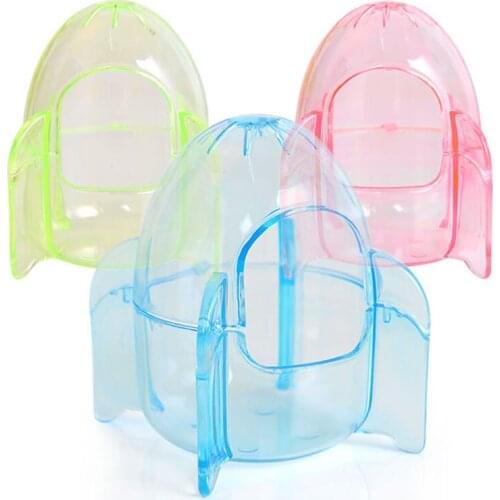 Pet Hamster Cartoon Cute Plastic Transparent Rocket Shape Bath Room Gerbil Rodent Cage Small Animal Sports Play Pets Supplies