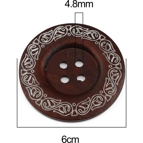 10 PCs Wood 4 Holes Round Sewing Buttons Clothing Decoration Wedding Decor Handmade DIY Crafts Scrapbooking Sewing Accessories