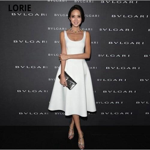 LORIE Simple Straps Satin A-line Prom Dresses 2021 Classic Robe De Soirée De Mariage Short Formal Dress Party Gowns Abendkleider