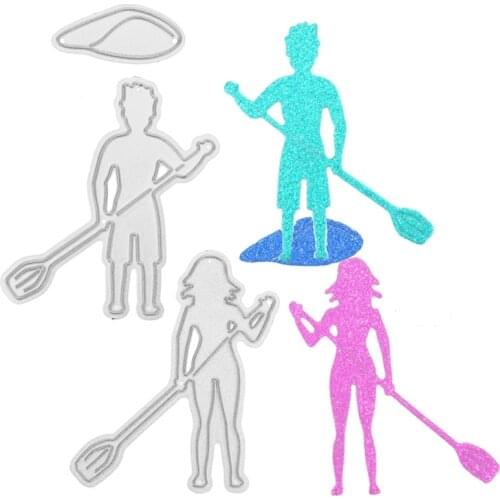 Boy Girl Boat Drift Surfing Metal Cutting Dies Stencils For DIY Scrapbooking Decorative Embossing Suit Paper Cards Die Cutting