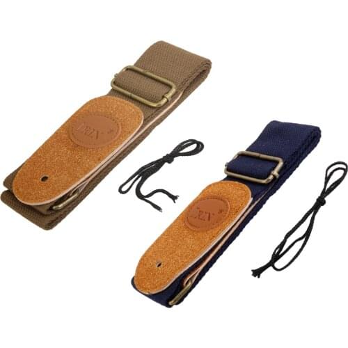 Pack of 2 Adjustable Canvas Guitars Playing Straps for Acoustic Folk Guitar Accessory
