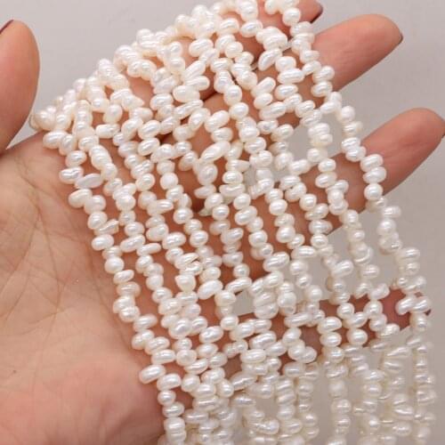 Natural Freshwater Pearls 3 7Hole White Pearl Punch Beads for Jewelry Making DIY Necklace Bracelet Accessories 36cm/strand