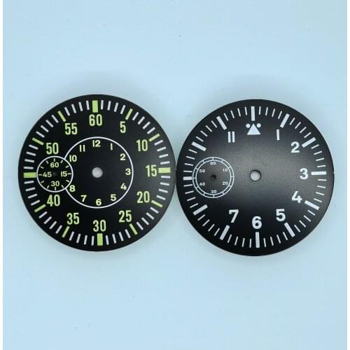 Mans Watch Part For Manual Winding Movement Seagull 3600 Eta 6497 Black Green Night Ligth Dials