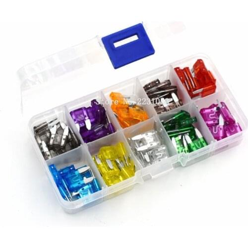 New Small Fuse Kit 100PCS Auto Automotive Car Boat Truck Blade Fuse Box Assortment Set 2A 3A 5A 7.5A 10A 15A 20A 25A 30A 35A