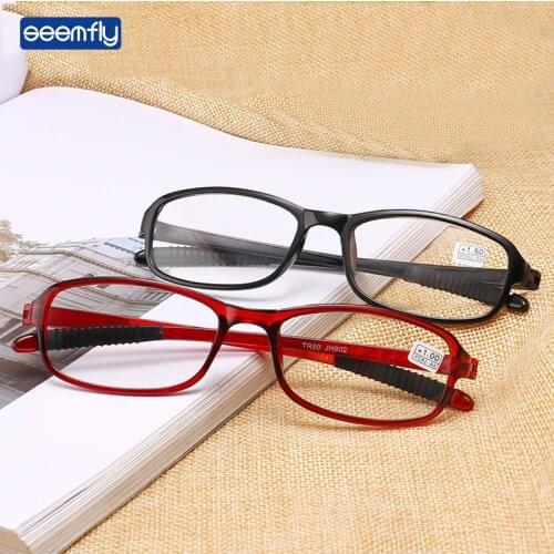 Seemfly Vintage TR90 Reading Glasses HD Presbyopic Magnifier Ultralight Non-slip Rubber Leg Small Eyewear Diopters +1.0 +4.0