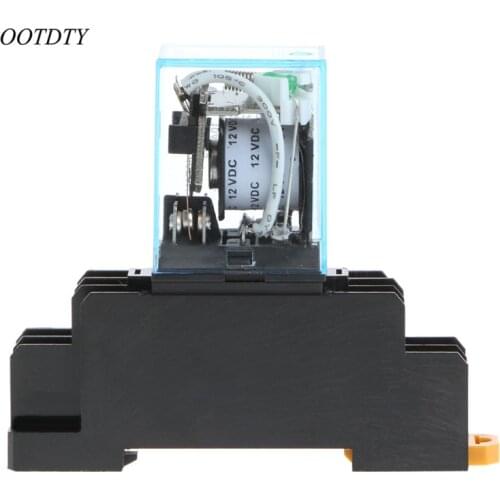 OOTDTY MY4NJ LY2NJ MY2NJ Intermediate Relay MY4N-J AC 220V DC 12V 10A 8 Pin With Base