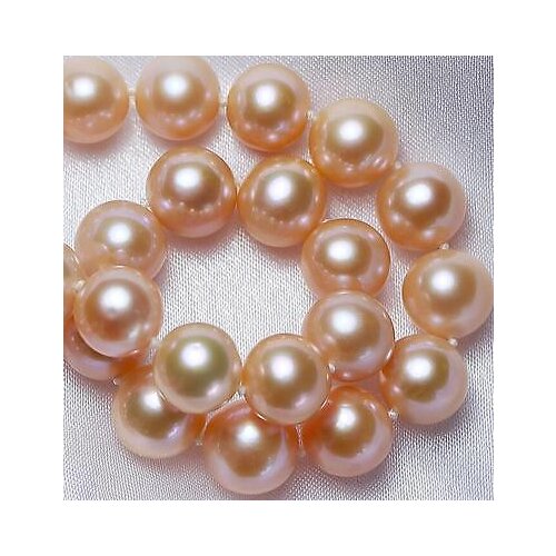 18"9-10mm natural south sea pink pearl necklace