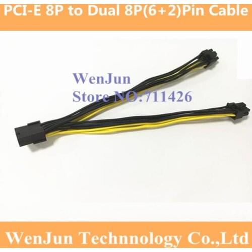 PCI-E PCI Express Graphics Video Card GPU 8Pin Female to Dual 2x 8P ( 6+2 Pin ) Male Splitter Power Y Cable Cord Wire 20cm
