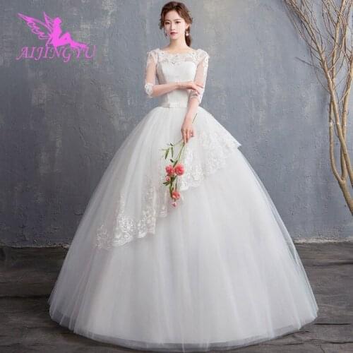 AIJINGYU Turkey Dresses Fashion Gowns Lace Russian Marriage Under 1000 Long Sleeve Gownes Find Me Dress For A Wedding