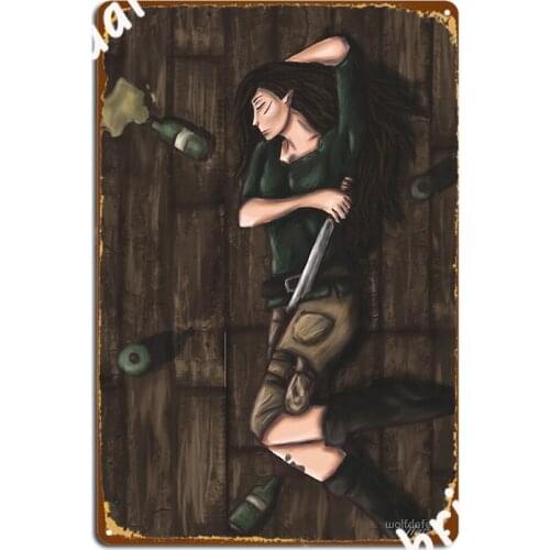 Passed Out Drunk Elf Metal Sign Club Bar Club Party Customize Poster Tin Sign Posters