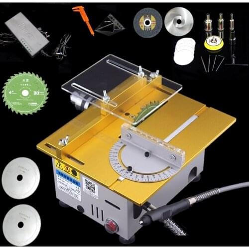 DC 12-24V T6 Multifunction Mini Precision Table Saws DIY Wood Working Lathe Polisher Drilling Machine Mini Table Saw