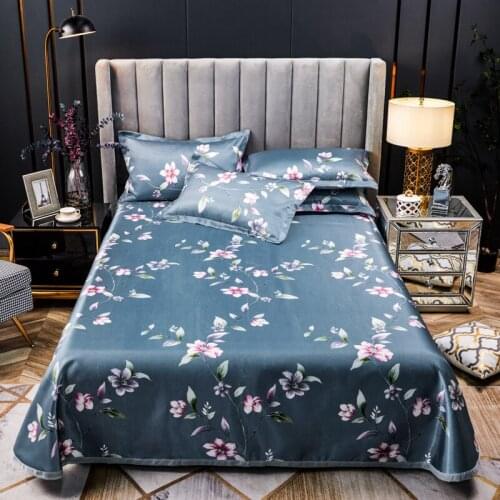 Summer Cool Bed Sheet and Pillowcases Reactive Printing Bamboo Fiber Bed Sheet Mat Double King Full Queen 1/3pcs set