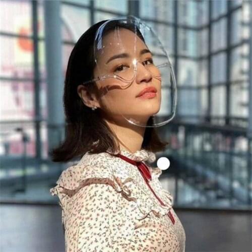 Extended PC + PET Transparent Full Face Protective Mask Space Mask Plastic Cycling Shield VUE Shield Dust-Proof Face Protective