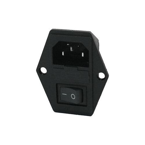 IEC320 C14 Module Plug Fuse Switch Male Power Socket w 2-pin Switch