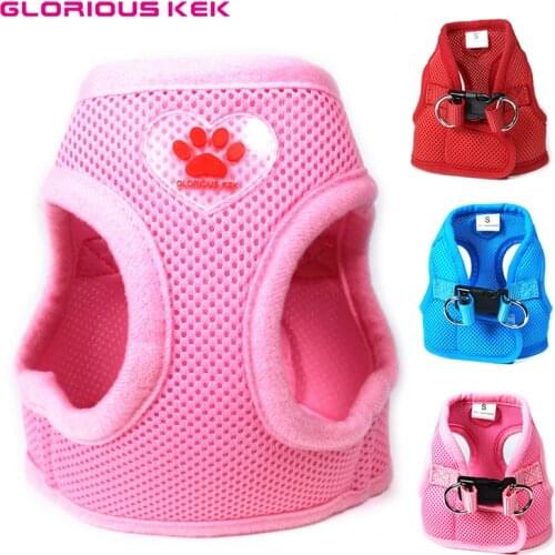 GLORIOUS KEK Dog Harness Adjustable Pet Cat Harness Small Dog Soft Mesh Breathable Outdoor Walking Vest Harness For Chihuahua