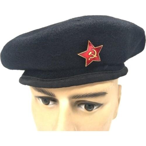 RUSSIAN MILITARY WOOL BERET CAP ARMY BORDER GUARD USSR HAT