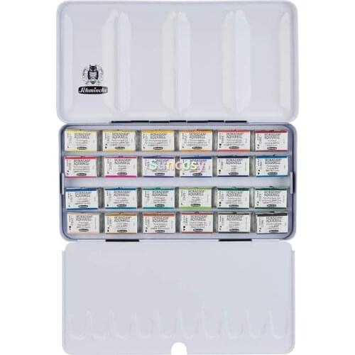 Schmincke Horadam Aquarell Full-Pan Paint Metal Set, Set of 24 Colors (74324097)