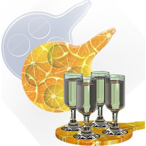 Glass Ring Tray Oxygen Resin Mould Glass Tray Wine Beer Base Mirror Resin Silicone Mould Wholesale Products JU0283