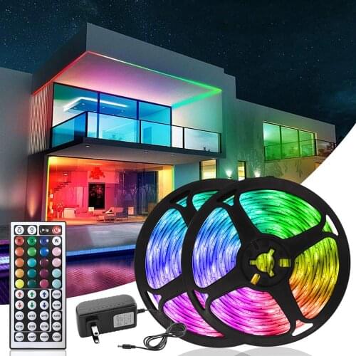 44 Keys Led Strip Light RGB SMD 5050 Luminous Tape 7.5M 5M 10M Kitchen Light RGB 5050 Controller 12V Neon Lights Room Decoration
