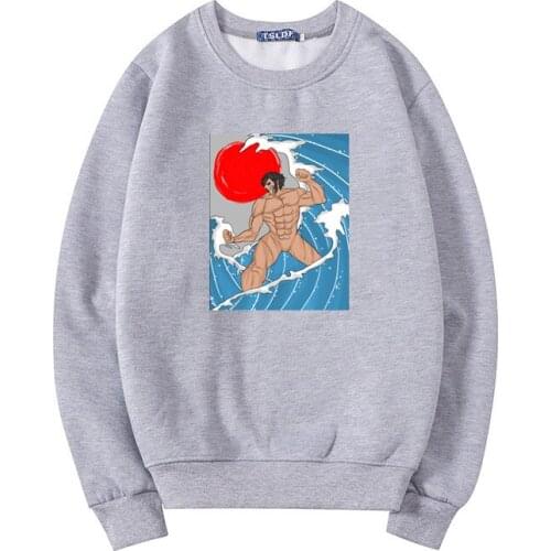 Fashion Attack on Titan Men Hoodie Casual Loose Unisex Sweatshirt Sun with Titan Loose Streetwear Personality Top Pullover