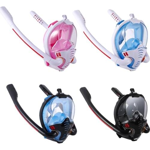 Universal Swimming Mask Double Breathing Tube Silicone Full Dry Snorkeling Masks Scuba Diving Goggles Equipment Water Sports