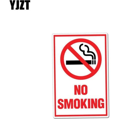 YJZT 8.2CM*12.7CM Creative Funny Warning Car Sticker No Smoking Decal PVC 12-0998