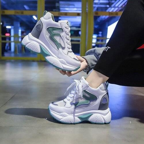 Elevator Dad Shoes Womens 2020 New Spring and Summer Mesh Casual Platform Korean-Style All-match Sports Shoes Womens Fashion