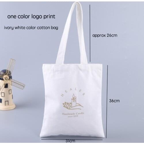 100pcs Personalised Any Design Natural Shopping Shoulder Tote Shopper Bags 100% Cotton Canvas Grocery Bag