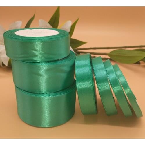 25 Yards 6mm-50mm Width Green Silk Satin Ribbon DIY Material For Wedding Party Decoration Gift Wrapping Apparel Sewing Ribbons