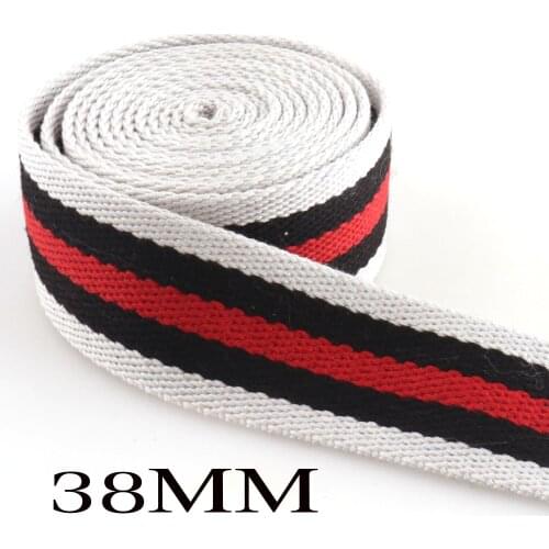 38mm Webbing Black White Red Striped Webbing Nylon Webbing Cotton Webbing Cotton Canvas Belt Buckle Purse Supplies 1 1/2 inches