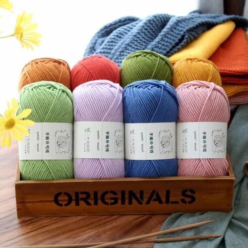40Colors Hand Knitted Coarse Milk Cotton Wool of Line 2 Handmade DIY Material Knitting Scarf Thread Baby Thread Hook Doll Thread