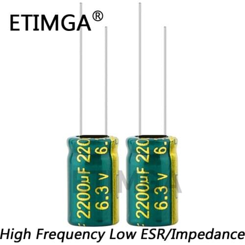 5pcs/lot 6.3v 2200UF 10*16 Low ESR / Impedance High Frequency Aluminum Electrolytic Capacitor 2200UF 6.3v 10*16 6.3v 2200UF