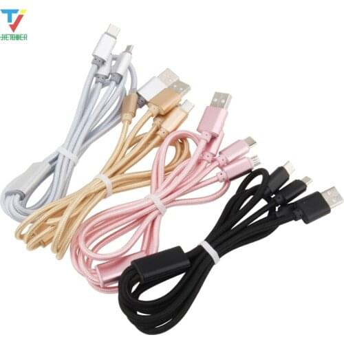 50pcs 3 In 1 USB Cable for Android Iphone Type-c Mobile Phone Multi-function Usb One Dragging Three Mobile Phone Charge Cable