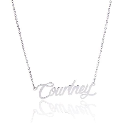 AAA Quality 45 Fonts Necklace Customized Stainless Steel Necklace Nameplate Choker Pendant English Name Jewelry Necklace