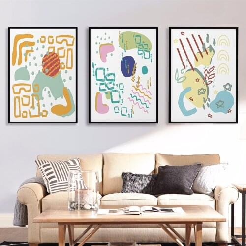Abstract Shapes Minimal Poster Nordic Canvas Painting Color Wall Art Print Wall Picture For Living Room On The Wall Home Decor