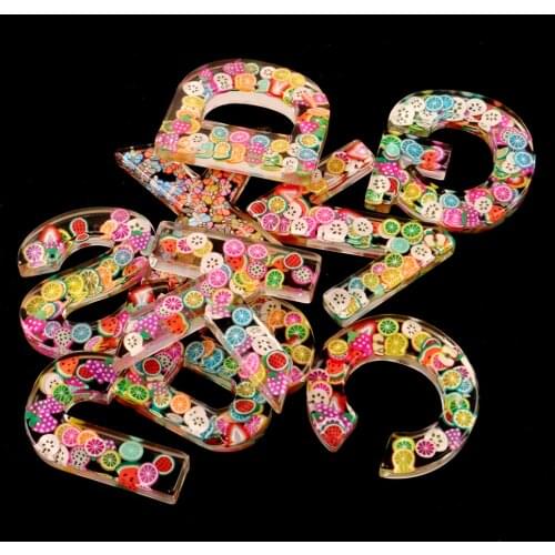 Letter Sweet 3D Cabochon Resin Furit Cake Print Acrylic Sheet Pattern DIY Jewelry Making Ornament Accessories,1Yc17636