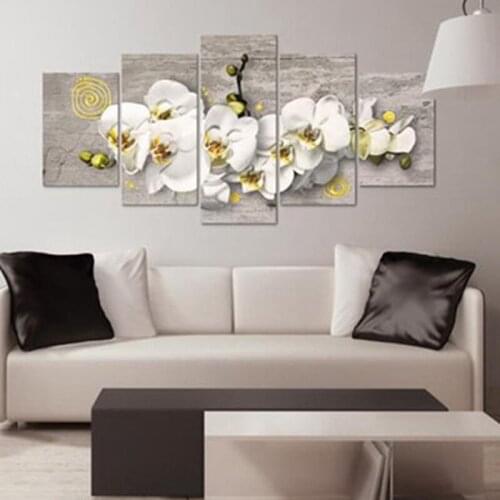 5pcs flowers diamond embroidery sale full square round drill DIY diamond Painting By Numbers Magnolia Modern Pictures,wall art