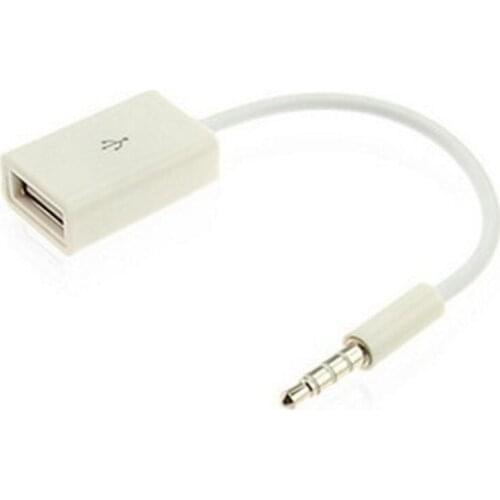 Car MP3 3.5mm Male AUX Audio Plug Jack to USB 2.0 Female Converter Cable Cord 14.5cm SHIDWJ