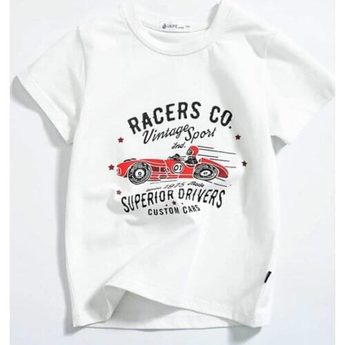 BBD New Children T-Shirt Boys Summer Cotton Short Sleeve Racer Fashion Top Kids 4 5 6 7 8 Years High Quality Clothes