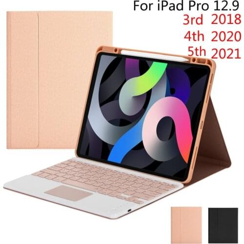Funda shell For iPad Pro 12.9 3rd 4th 5th 2018 2020 2021 Case Magnetic Wireless Bluetooth Touchpad Keyboard Coque cover+Pen slot