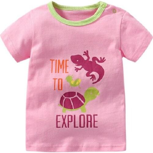 Children T-shirt 1-5TColorful Kids T-shirt Short Sleeves 100% Cotton With Printing Summer Boy Girl T-shirt Childrens Clothes