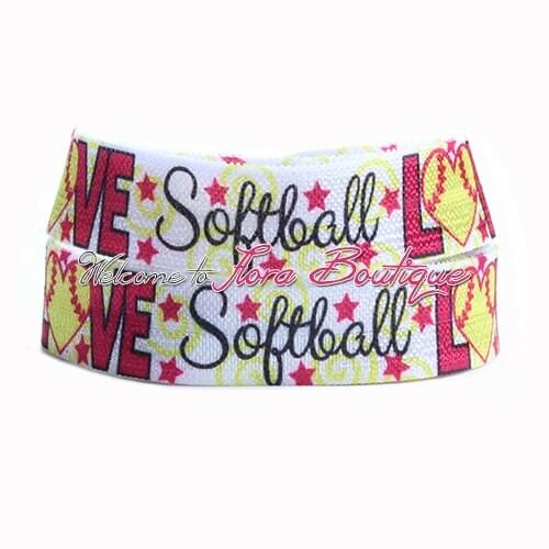 FLRA ElasticNew softball printed fold over elastic hairband