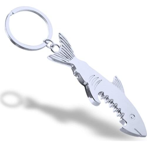 FYSL Silver Plated Circle Alloy Fish Shape Key Chain for Anniversary Gift Metal Animal Jewelry